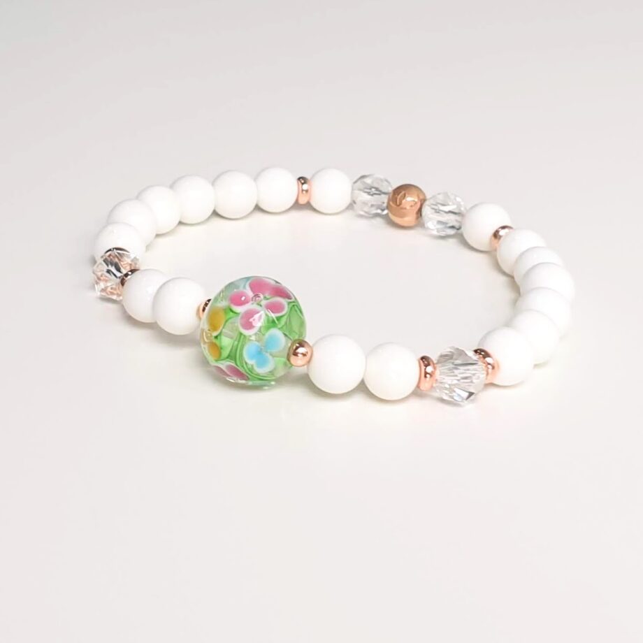 Tonbodama Petite White Agate Crystal Bracelet