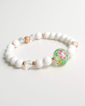 Tonbodama Petite White Agate Crystal Bracelet
