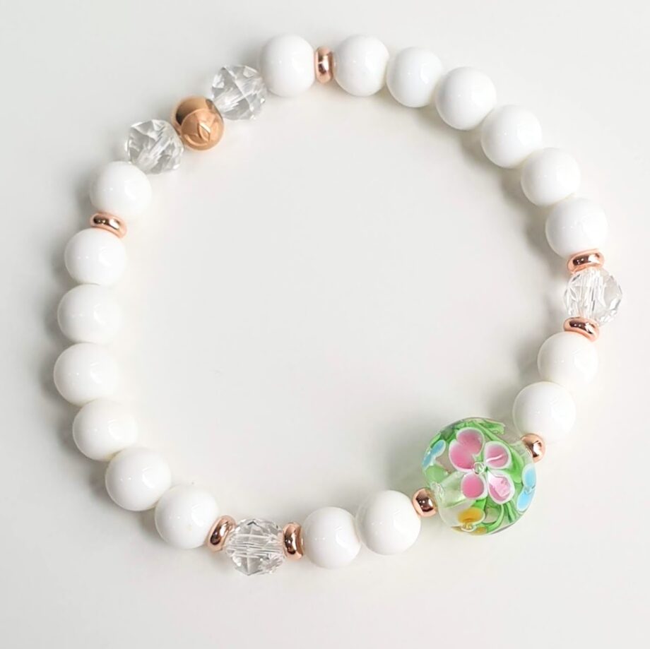 Tonbodama Petite White Agate Crystal Bracelet