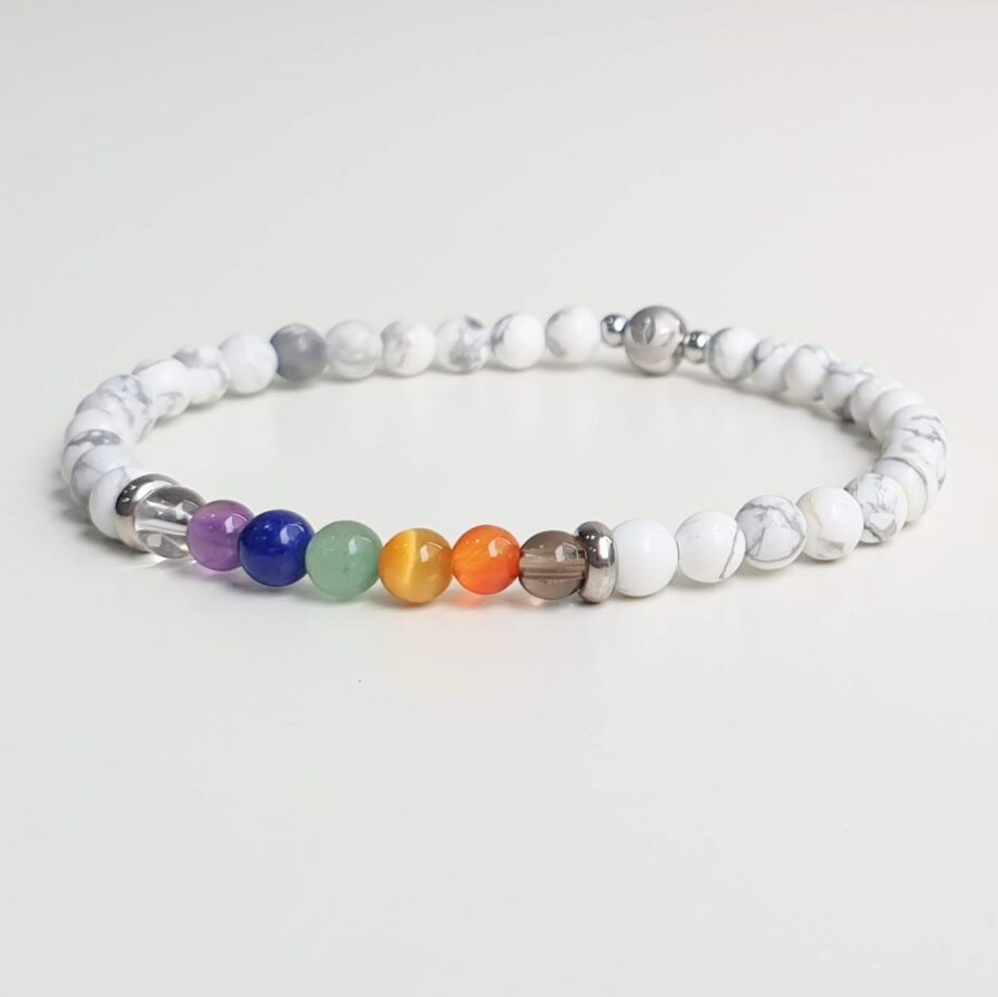 Stackable 7 Chakra - Howlite (S) Crystal Bracelet