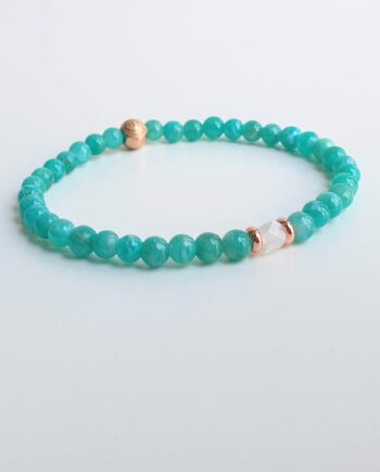 Stackable Amazonite + Moonstone (C) Crystal Bracelet