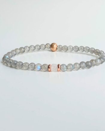 Stackable Labradorite + Moonstone (C) Crystal Bracelet