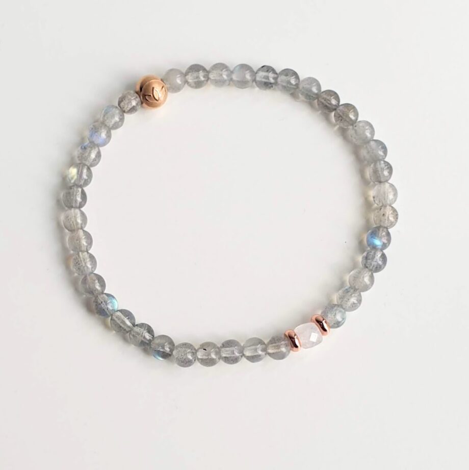Stackable Labradorite + Moonstone (C) Crystal Bracelet
