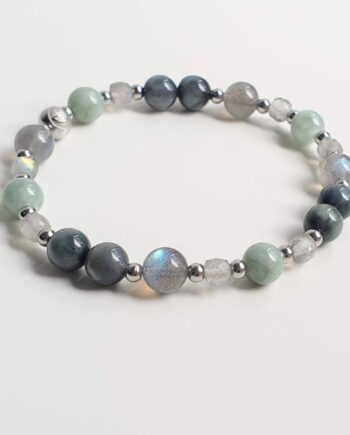 Petite Eagle's Eye + Jade + Labradorite Crystal Bracelet