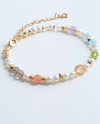 Chain 7 Chakra + Pearl Crystal Bracelet