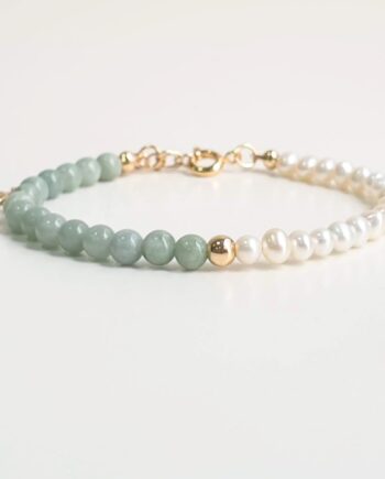 Chain Jade + Pearl Crystal Bracelet