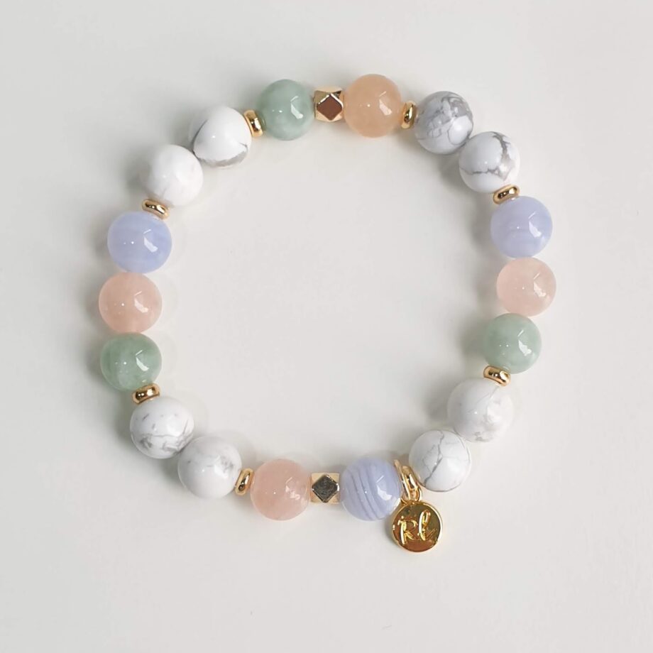 Empower Morganite + Howlite Multi-gem Crystal Bracelet