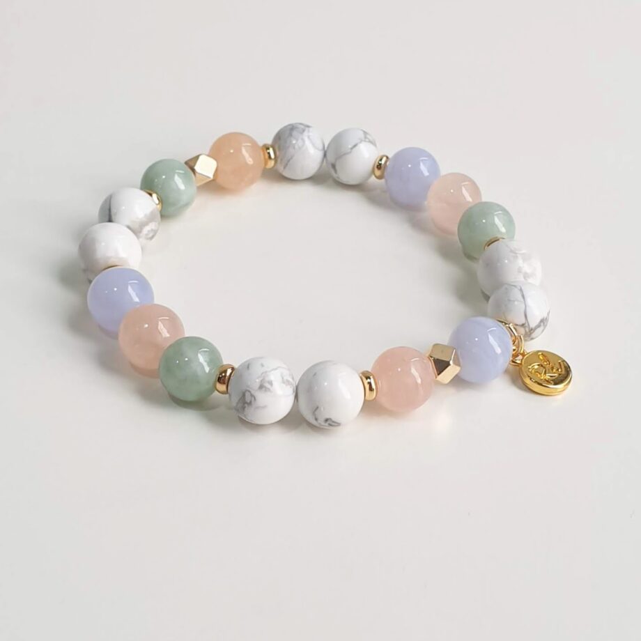 Empower Morganite + Howlite Multi-gem Crystal Bracelet