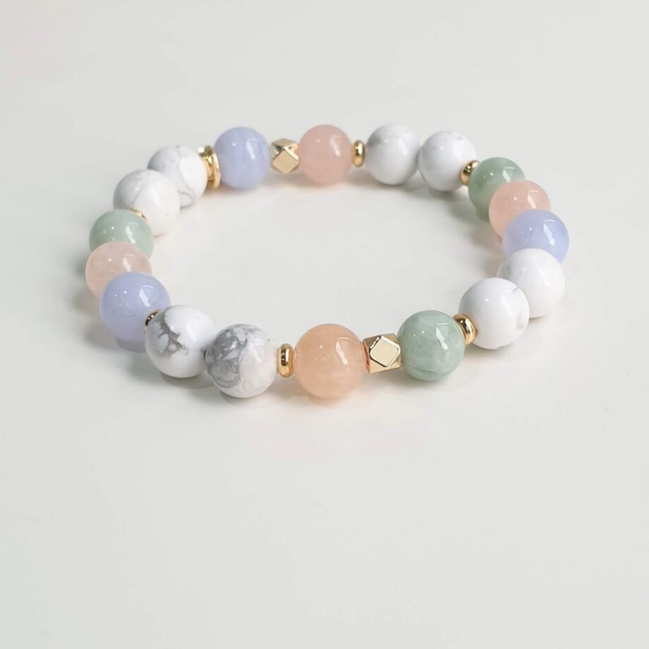 Empower Morganite + Howlite Multi-gem Crystal Bracelet