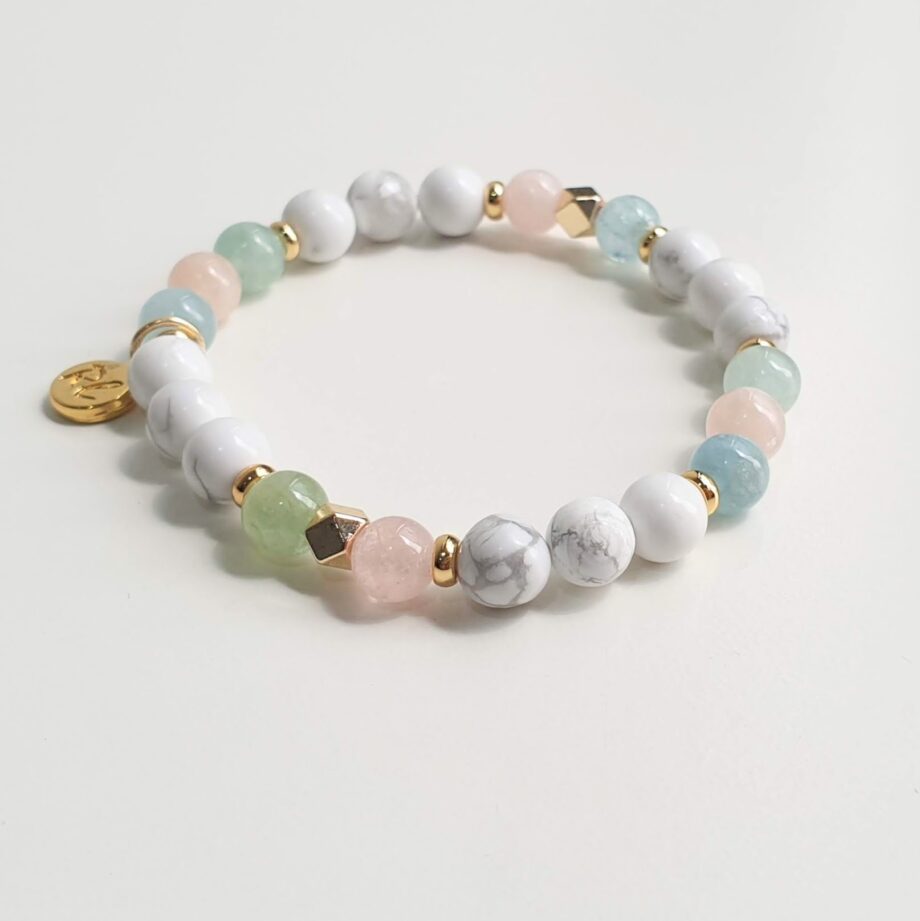 Petite Beryl + Howlite Crystal Bracelet
