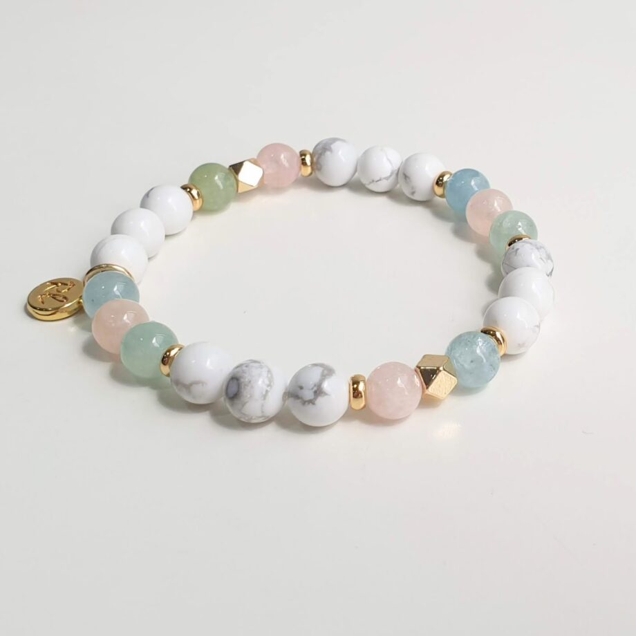Petite Beryl + Howlite Crystal Bracelet