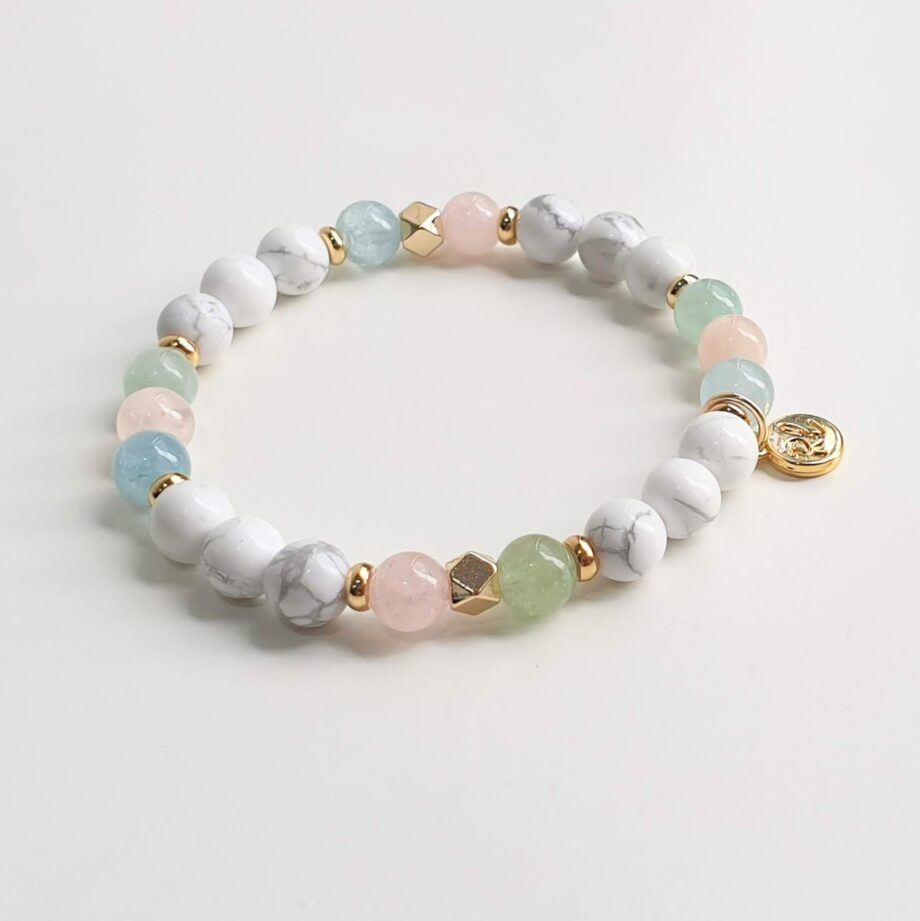 Petite Beryl + Howlite Crystal Bracelet