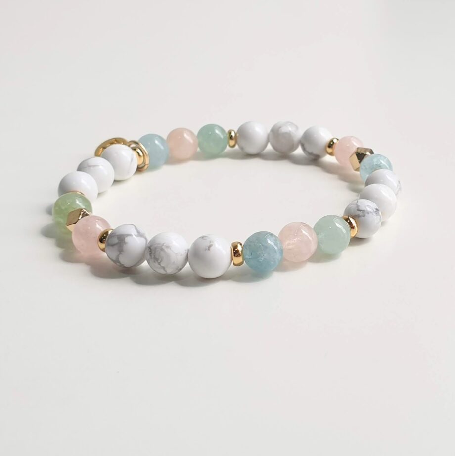 Petite Beryl + Howlite Crystal Bracelet