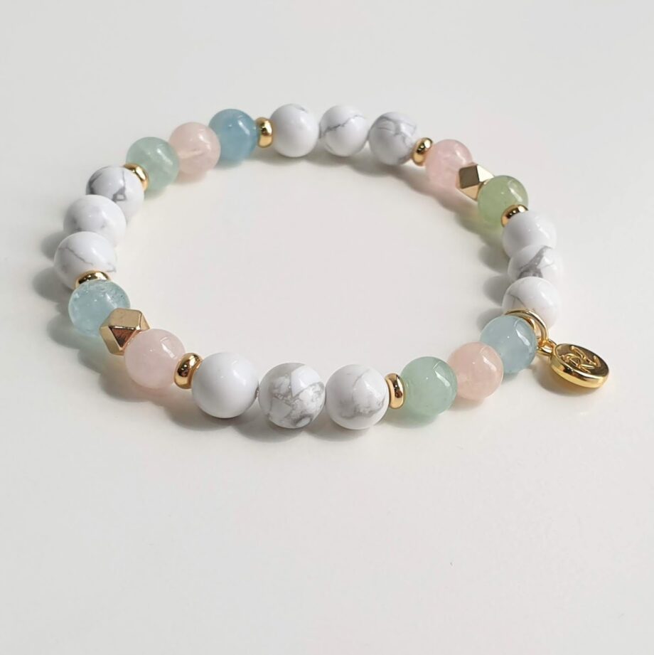 Petite Beryl + Howlite Crystal Bracelet