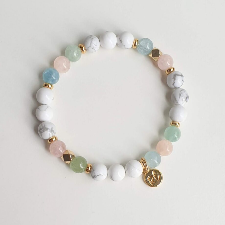 Petite Beryl + Howlite Crystal Bracelet