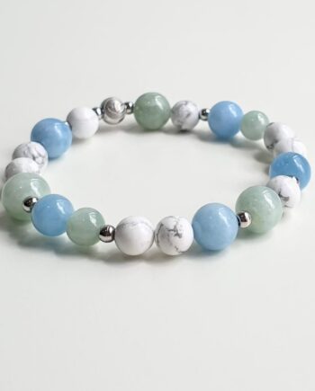 Empower Aquamarine + Jade + Howlite Crystal Bracelet
