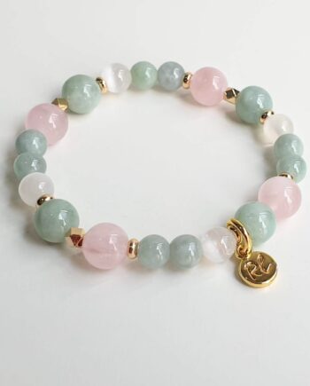 Empower Jade + Rose Quartz + Selenite Crystal Bracelet