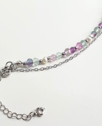Chain Fluorite Crystal Bracelet