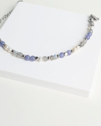 Chain Pearl + Tanzanite + Labradorite Bracelet