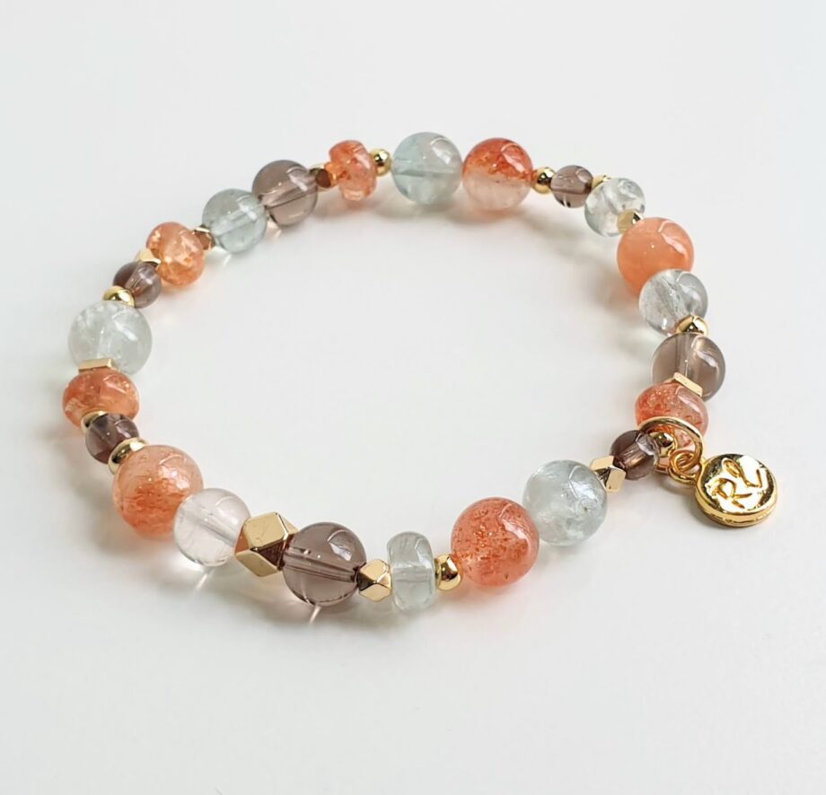 Petite Arusha Sunstone + Smoky Quartz Bracelet
