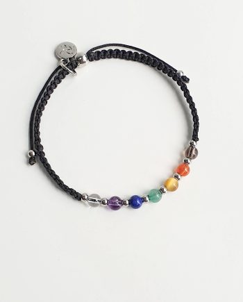 Stackable 7 Chakra Bracelet (black)