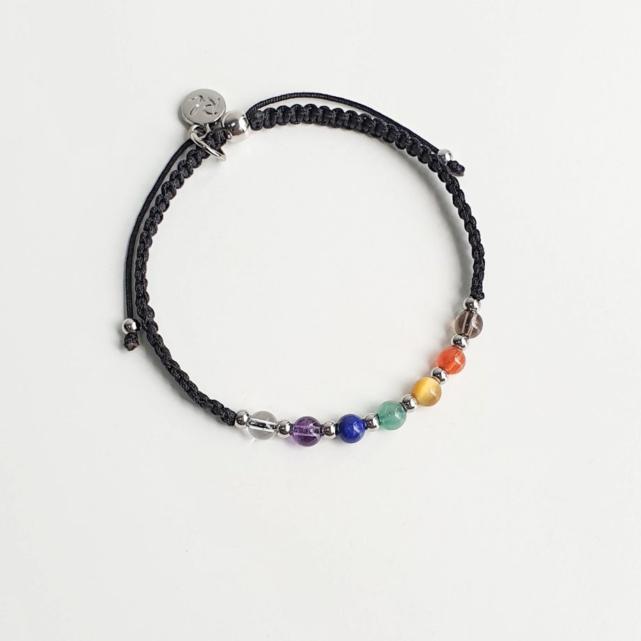 Stackable 7 Chakra Bracelet (black)
