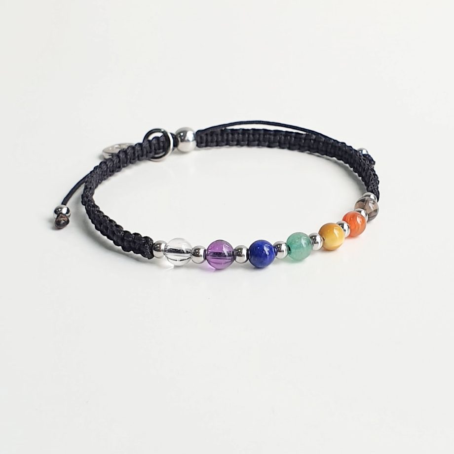 Stackable 7 Chakra Bracelet (black)