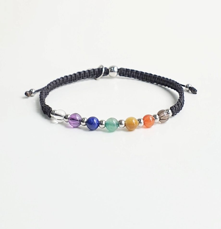 Stackable 7 Chakra Bracelet (black)