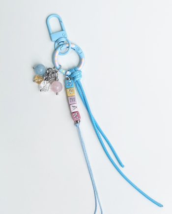 Blue Dream hanging charm with Aquamarine, Citrine, Rose Quartz, and Clear Quartz – Red Lotus