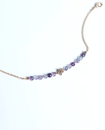 Minimalist Fluorite chain bracelet by Red Lotus